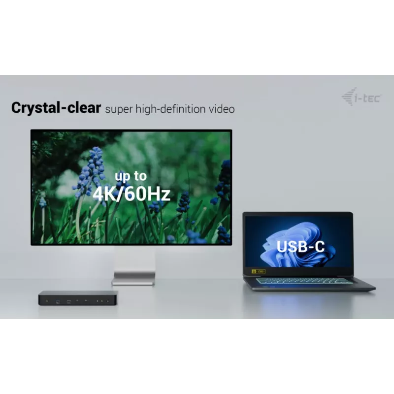 i-tec Thunderbolt 4 išmanioji dvigubo ekrano prijungimo stotelė + maitinimo tiekimas 90 W