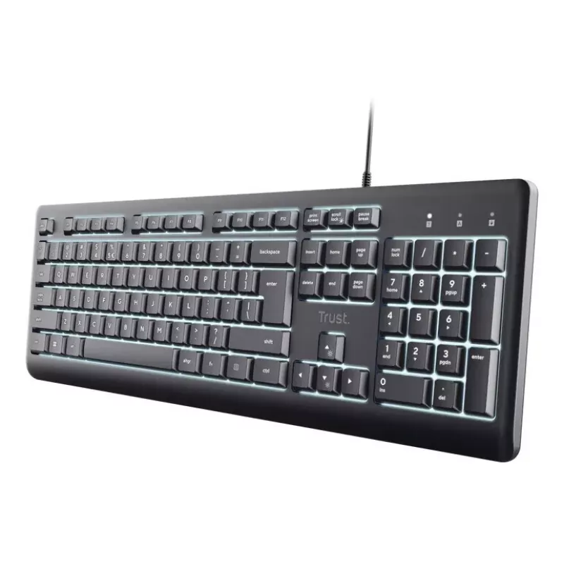 Trust Primo apšviesta klaviatūra Namai/Biuras USB QWERTY US English juoda