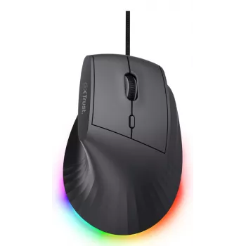 Žaidimų pelė TRUST GXT 145 Rexxa dešiniarankiams USB Type-A 12800 DPI, laidinė, RGB ratukas, juoda