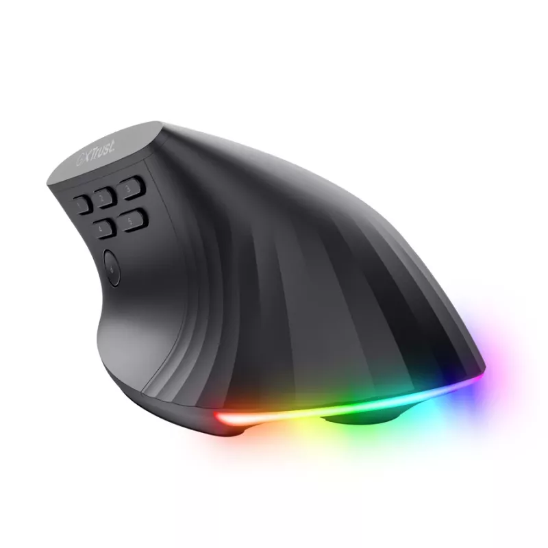 Žaidimų pelė TRUST GXT 145 Rexxa dešiniarankiams USB Type-A 12800 DPI, laidinė, RGB ratukas, juoda