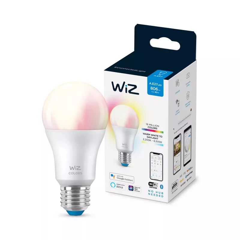 Išmanioji lemputė Telekom WiZ Bulb 8W (Eq.60W) A60 E27 — Wi‑Fi/Bluetooth, 8 kWh/1000h, 60×122 mm
