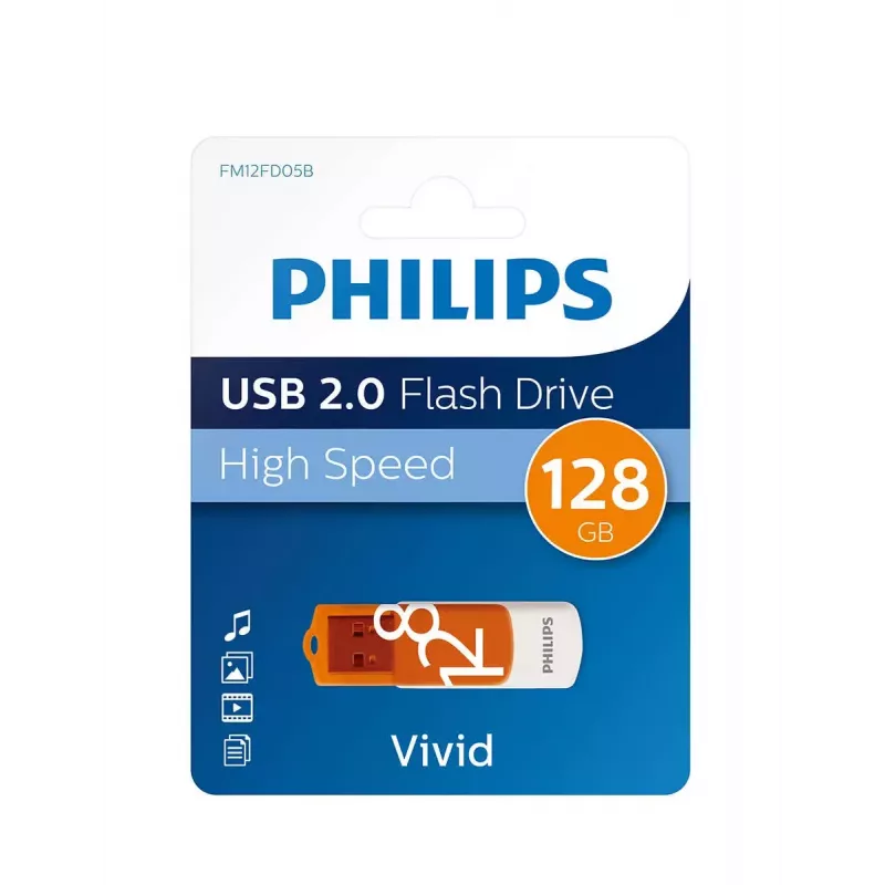 Philips FM12FD05B USB atmintukas 128 GB USB Type-A 2.0 Oranžinis, Baltas