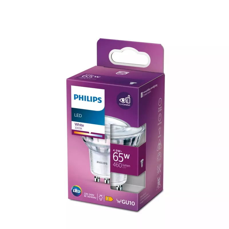 Philips LED lemputė Balta 3000 K 4,9 W GU10 E