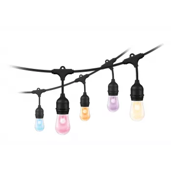 WiZ String Lights, išmanioji girlianda, „Wi-Fi“ / „Bluetooth“, juoda, „Wi-Fi 4“ (802.11n), 802.11b, 802.11g, LED, plastikas