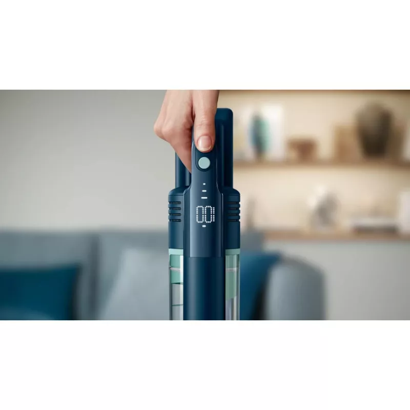 Stiebinis dulkių siurblys Philips 5000 serija XC5041/01 — belaidis ličio jonų 25,2 V, cikloninis be maišelio, sausam ir šlapiam valymui, kilpinė rankena, žalia spalva