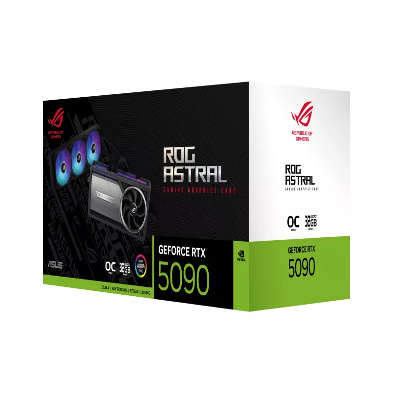 Vaizdo plokštė ASUS GeForce RTX 5090 — 32 GB GDDR7, 512 bitų, PCIe 5.0, 4 ekranai, 2580 MHz boost