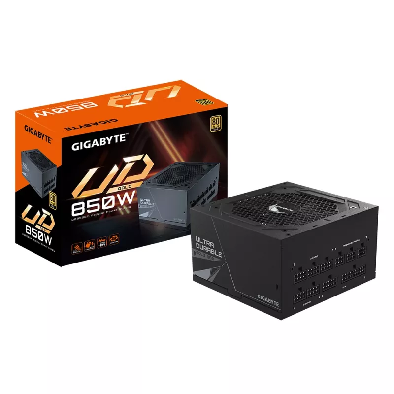 GIGABYTE UD850GM maitinimo blokas 850 W 20+4 kontaktų ATX ATX juodas