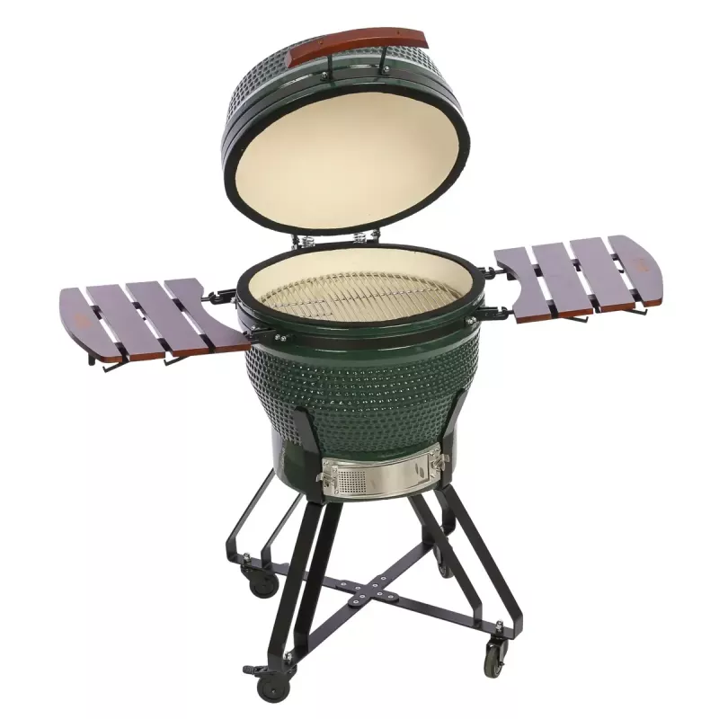 TARGUS Kamado Pro 22 colių grilis Dydis M (TunaBone) – keraminis kamado, 22 colių kepimo paviršius, žalias