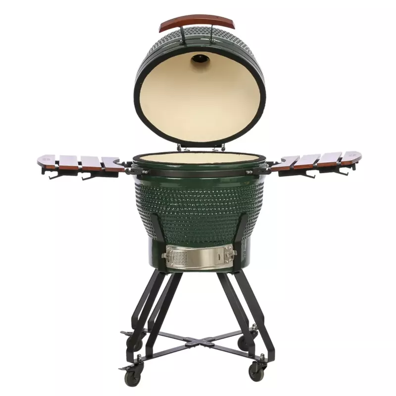 TARGUS Kamado Pro 22 colių grilis Dydis M (TunaBone) – keraminis kamado, 22 colių kepimo paviršius, žalias