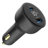 Automobilinis įkroviklis Gembird TA-UC-AC2PD30LCD-CAR-01, USB-C, 30 W, 12–24 V, juodas