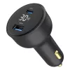 Automobilinis įkroviklis Gembird TA-UC-AC2PD30LCD-CAR-01, USB-C, 30 W, 12–24 V, juodas