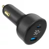 Automobilinis įkroviklis Gembird TA-UC-AC2PD30LCD-CAR-01, USB-C, 30 W, 12–24 V, juodas