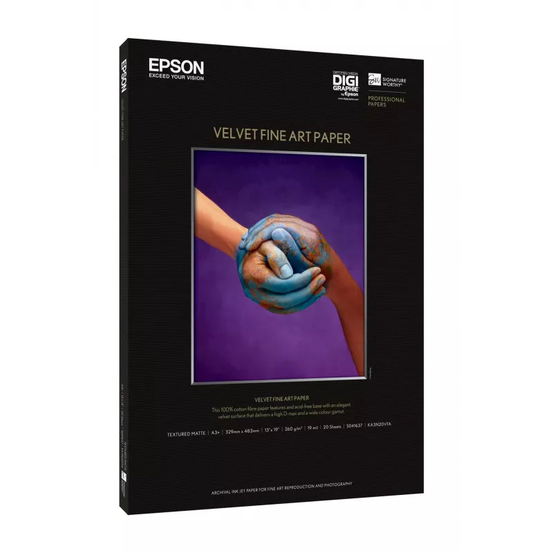 “Epson Velvet Fine Art” popierius, A3+, 260 g/m², 20 lapų