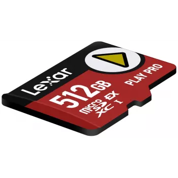 “Lexar PLAY PRO” „microSDXC“ atminties kortelė, 512 GB, UHS-I, U3 – 900 MB/s skaitymo, 600 MB/s rašymo
