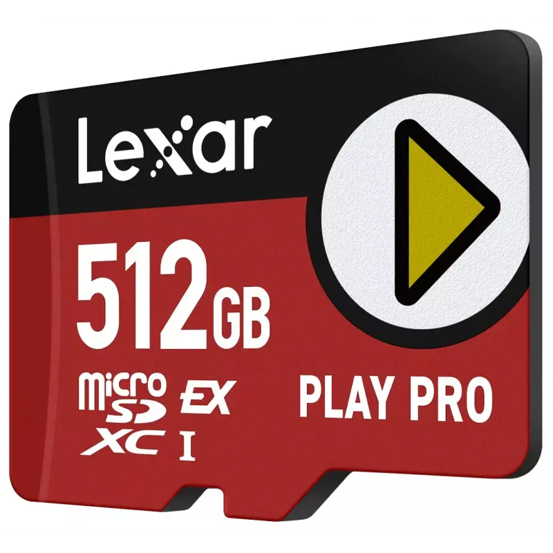“Lexar PLAY PRO” „microSDXC“ atminties kortelė, 512 GB, UHS-I, U3 – 900 MB/s skaitymo, 600 MB/s rašymo
