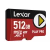 “Lexar PLAY PRO” „microSDXC“ atminties kortelė, 512 GB, UHS-I, U3 – 900 MB/s skaitymo, 600 MB/s rašymo