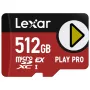 “Lexar PLAY PRO” „microSDXC“ atminties kortelė, 512 GB, UHS-I, U3 – 900 MB/s skaitymo, 600 MB/s rašymo