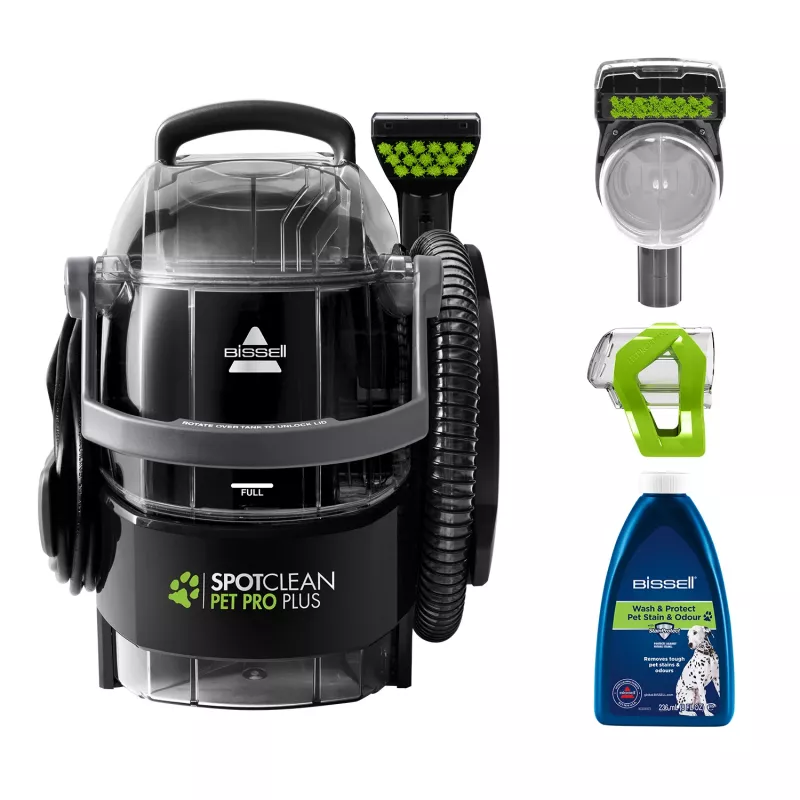 Bissell SpotClean Pet Pro Plus kiliminės dangos valymo mašina Rankinė Giluminis Juoda, Skaidri