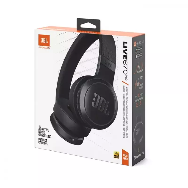 JBL Live 670NC ausinės Belaidės Galvos lankelis Skambučiai/muzika Bluetooth Juoda