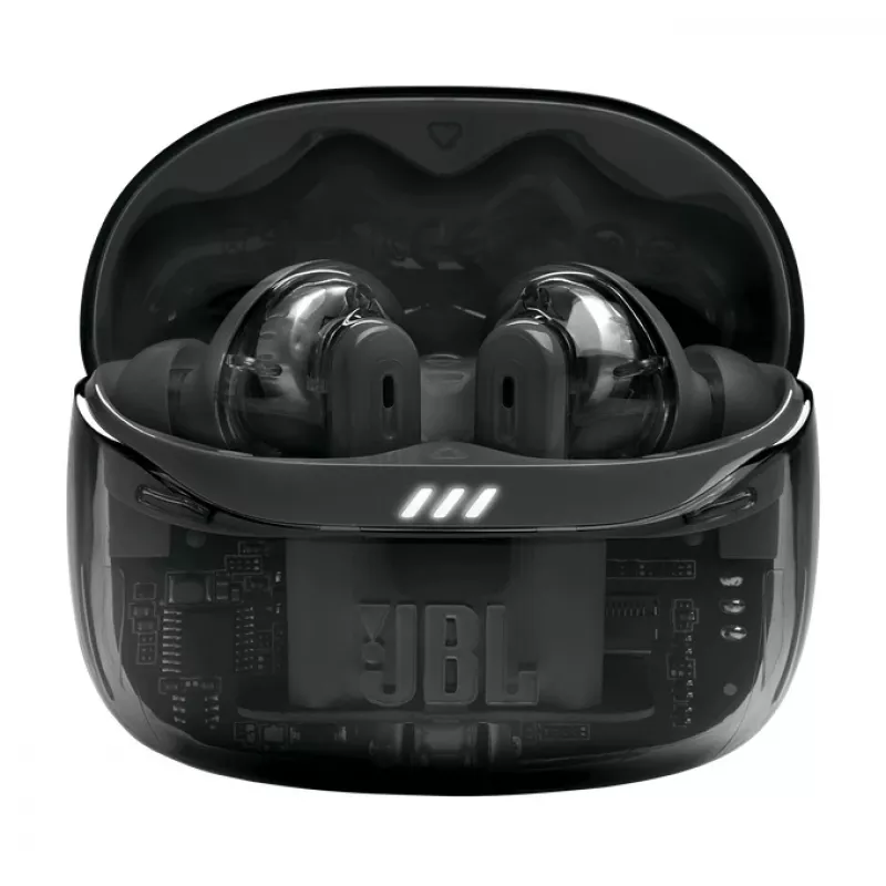 JBL Tune Beam 2 Ghost Edition ausinės belaidės į ausis įdedamos muzikai / kasdienai Bluetooth juodos