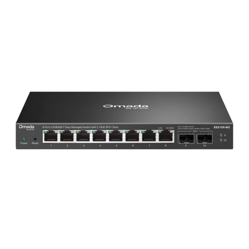 Valdomas 2,5G eterneto komutatorius TP‑Link ES210X‑M2 — 8x 2,5G (100/1000/2500), 80 Gbps, stalinis/sieninis