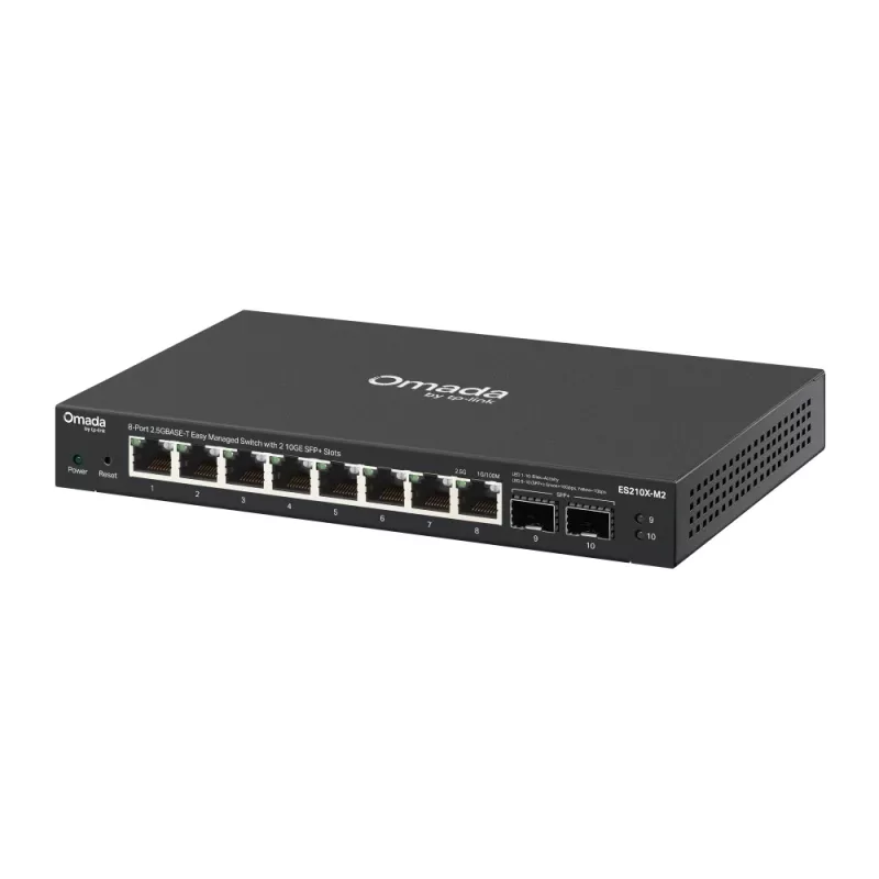 Valdomas 2,5G eterneto komutatorius TP‑Link ES210X‑M2 — 8x 2,5G (100/1000/2500), 80 Gbps, stalinis/sieninis