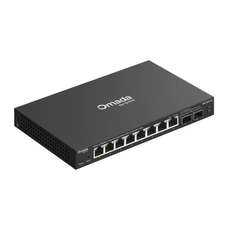 Valdomas 2,5G eterneto komutatorius TP‑Link ES210X‑M2 — 8x 2,5G (100/1000/2500), 80 Gbps, stalinis/sieninis