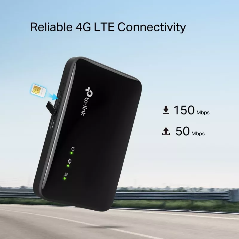4G belaidis maršrutizatorius TP-Link M7005 Vienos juostos 2,4 GHz, NanoSIM, Wi-Fi 6, juodas