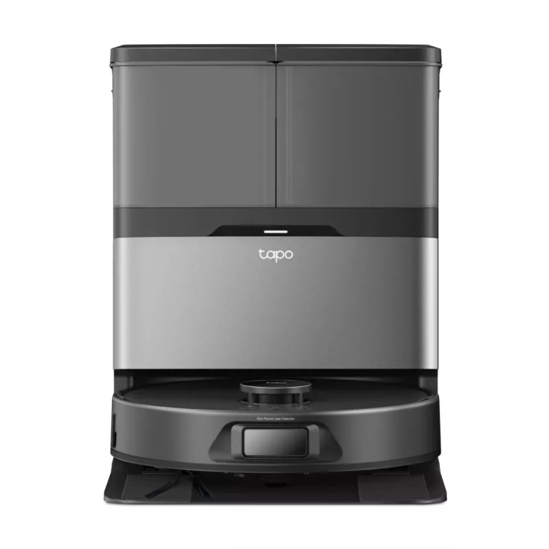 Robotų dulkių siurblys TP-Link Tapo RV50 Pro Omni — 0,28 l dulkių talpykla, 5200 mAh baterija, bazinė stotis su 3 l dulkių talpykla