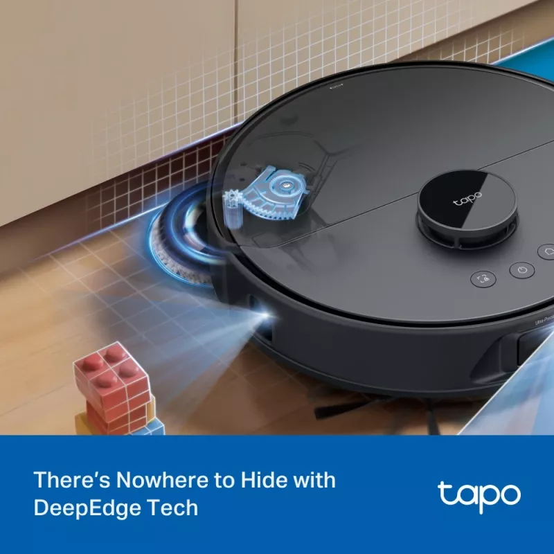 Robotų dulkių siurblys TP-Link Tapo RV50 Pro Omni — 0,28 l dulkių talpykla, 5200 mAh baterija, bazinė stotis su 3 l dulkių talpykla