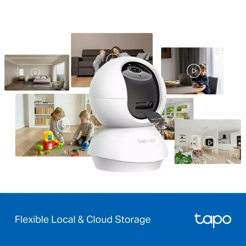 TP-LINK Tapo C250 | Pan/Tilt AI namų apsaugos Wi-Fi kamera | PTZ | 8 MP | 4mm/F1.6 | H.265 | „MicroSD“ kortelė iki 512 GB