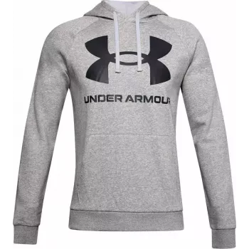 Džemperis su gobtuvu Under Armour Rival Fleece Big Logo, pilkas — vyriškas, modelis 1357093 011