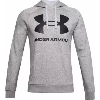 Džemperis su gobtuvu Under Armour Rival Fleece Big Logo, pilkas — vyriškas, modelis 1357093 011