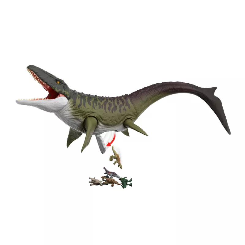Jurassic World Rebirth Super Colossal Mosasaurus veiksmo figūrėlė, dinozaurų žaislas