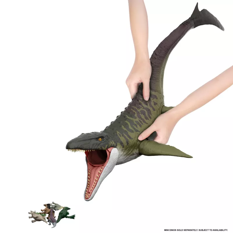 Jurassic World Rebirth Super Colossal Mosasaurus veiksmo figūrėlė, dinozaurų žaislas