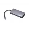 Dokingo adapteris Lenovo GX91M73946 USB-C laidinis, 100 W, HDMI, VGA, 3x USB-A, SD skaitytuvas, Gigabit Ethernet, 4K@30Hz, pilkas