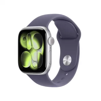 Išmanusis laikrodis Apple Watch Series 11 GPS + Cellular 42 mm sidabrinis aliuminio korpusas su Purple Fog sportine juostele S/M
