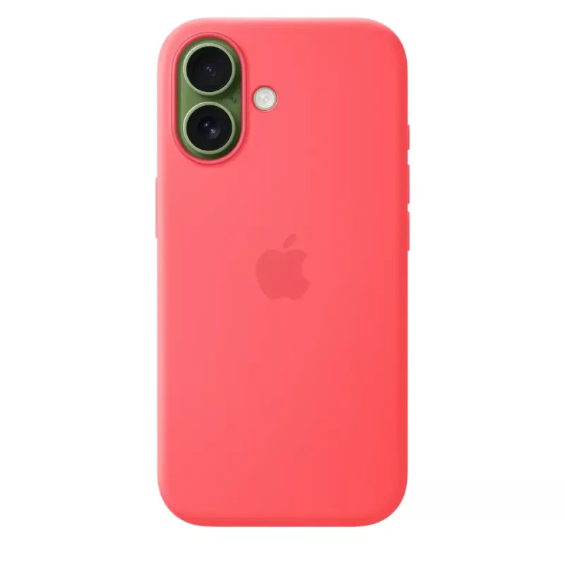 Silikoninis dėklas su „MagSafe“, skirtas „Apple iPhone 17“ – „Bright Guava“, tinka 6,3 colio (16 cm) ekranui