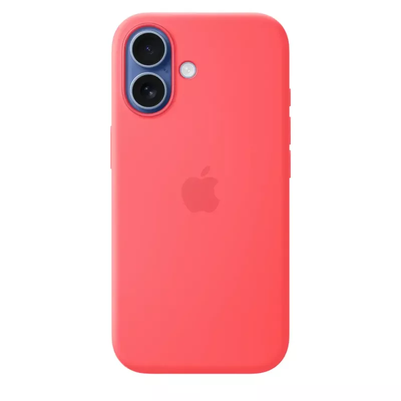 Silikoninis dėklas su „MagSafe“, skirtas „Apple iPhone 17“ – „Bright Guava“, tinka 6,3 colio (16 cm) ekranui