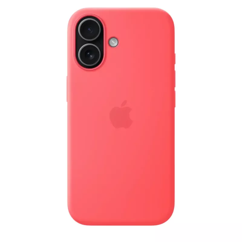 Silikoninis dėklas su „MagSafe“, skirtas „Apple iPhone 17“ – „Bright Guava“, tinka 6,3 colio (16 cm) ekranui