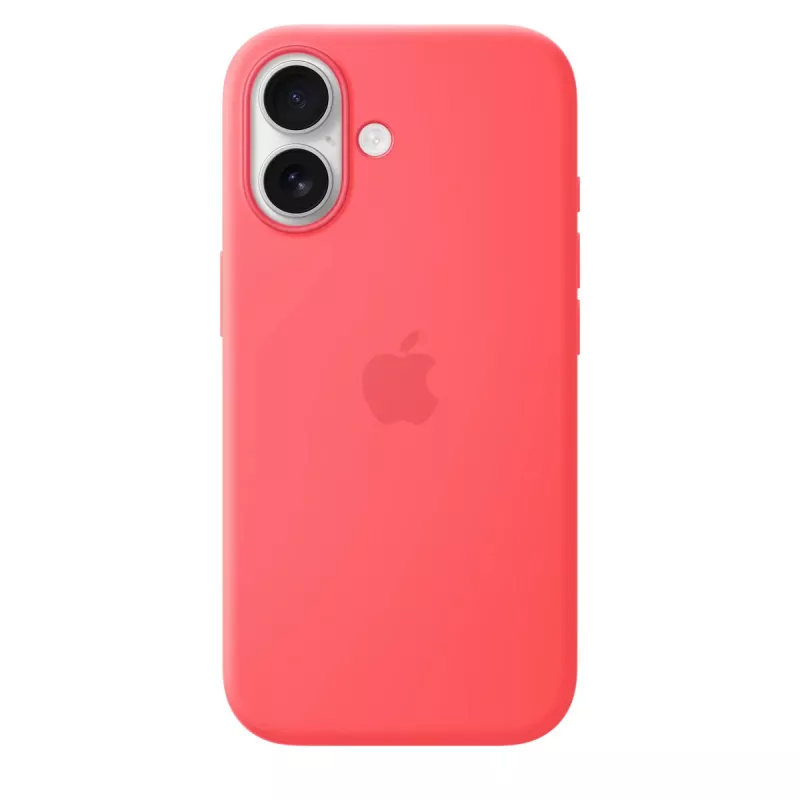 Silikoninis dėklas su „MagSafe“, skirtas „Apple iPhone 17“ – „Bright Guava“, tinka 6,3 colio (16 cm) ekranui