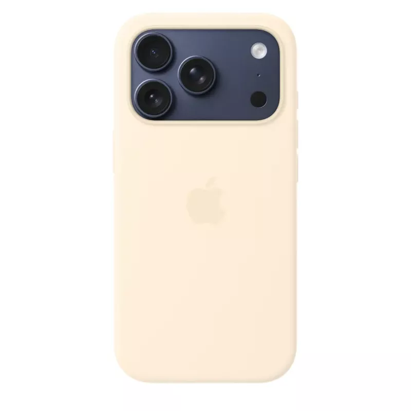 Silikono dėklas su “MagSafe” skirtas “Apple iPhone 17 Pro” — vanilės spalvos, tinka 16 cm (6,3 colio) ekranui