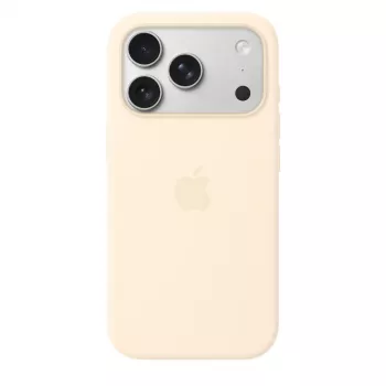 Silikono dėklas su “MagSafe” skirtas “Apple iPhone 17 Pro” — vanilės spalvos, tinka 16 cm (6,3 colio) ekranui