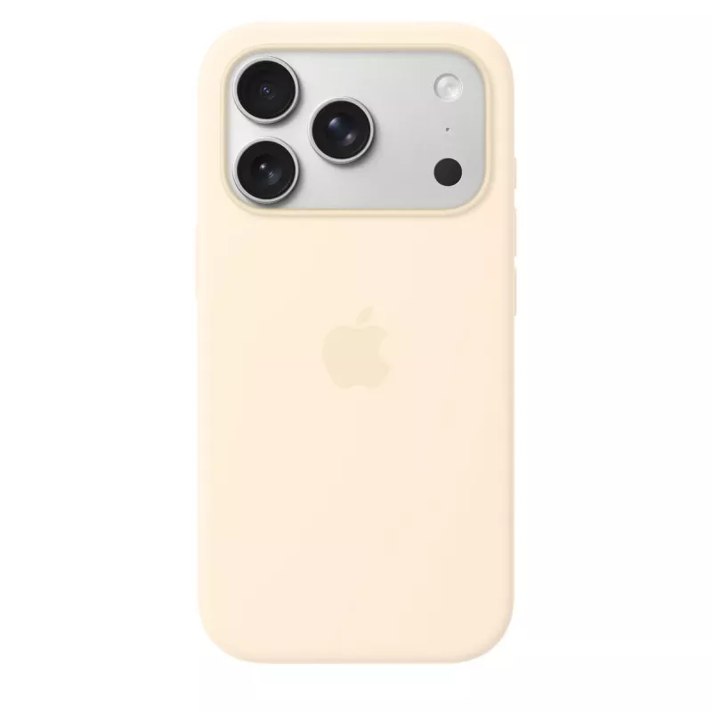 Silikono dėklas su “MagSafe” skirtas “Apple iPhone 17 Pro” — vanilės spalvos, tinka 16 cm (6,3 colio) ekranui
