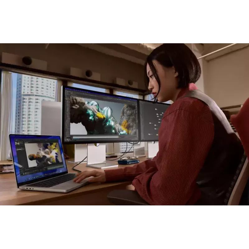 Monitorius Apple Studio Display XDR — 27 colių 5K (5120×2880), LED, nano-tekstūros stiklas, pakreipiamas ir aukščio reguliavimo stovas, sidabrinis