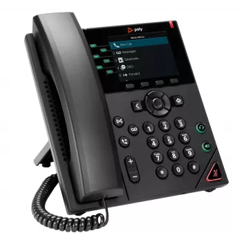 HP Poly VVX 350 6 linijų IP telefonas su PoE, IP telefonas, juodas, laidinis ragelis, 6 linijos, LCD, 8,89 cm (3,5 col.)