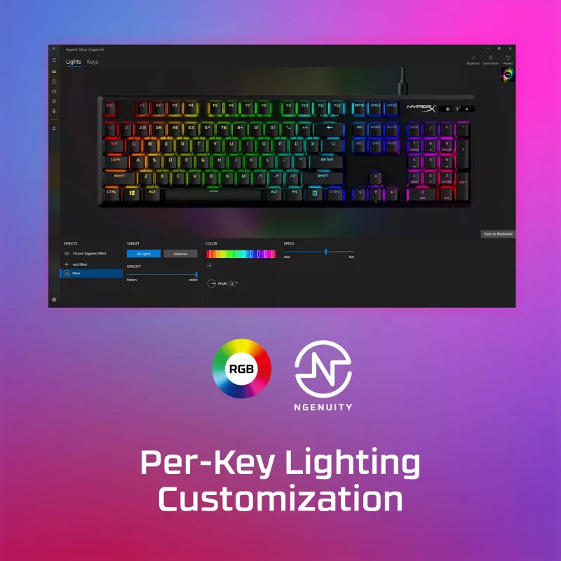 HyperX Alloy Origins PBT HX Blue - Mechaninė žaidimų klaviatūra
