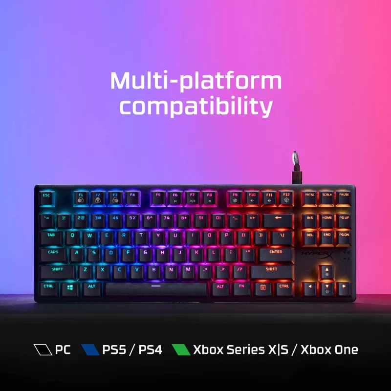 HyperX Alloy Origins Core PBT HX Aqua - mechaninė žaidimų klaviatūra