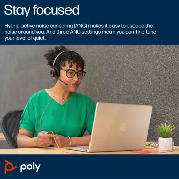 HP Poly Poly Juodawire 8225 Microsoft Teams sertifikuotos USB-C ausinės
