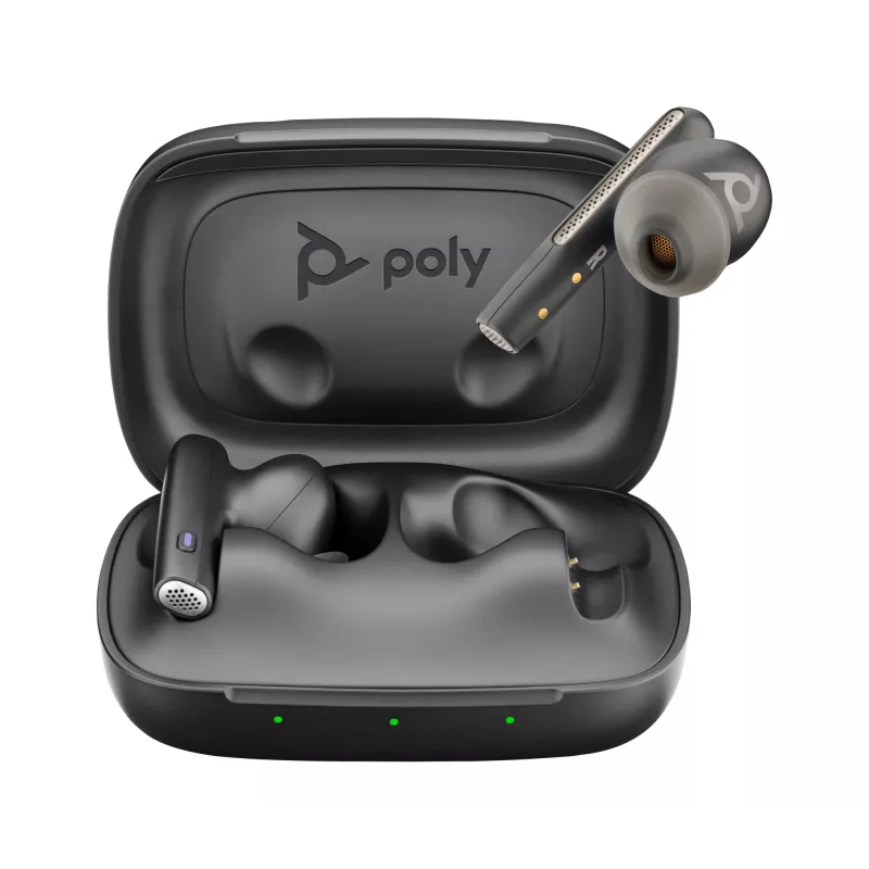 HP Poly Voyager Free 60 UC M Carbon Juoda Earbuds +BT700 USB-C Adapter +Basic Charge Case